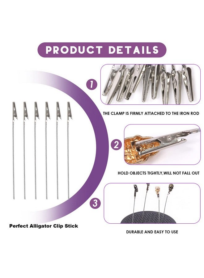 Swpeet Swpeet 14Pcs 360 Degree Rotation Model Painting Stand Base Holder and 6 Inch Model Painting Alligator Clip Stick with Invisible Tape Assortment Kit Perfect for Airbrush Spraying Hobby Modeling Parts - Image 4