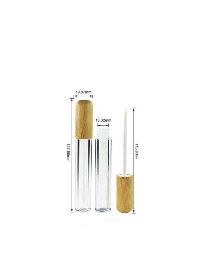 Healthcom 6 Pieces 6Ml Bamboo Lip Gloss Tubes Empty Refillable Plastic Lip Balm Bottles Vials With Wand Diy Lipstick Tubes Lipgloss Tube Travel Cosmetic Container Samples For Girl Women Makeup - Image 3