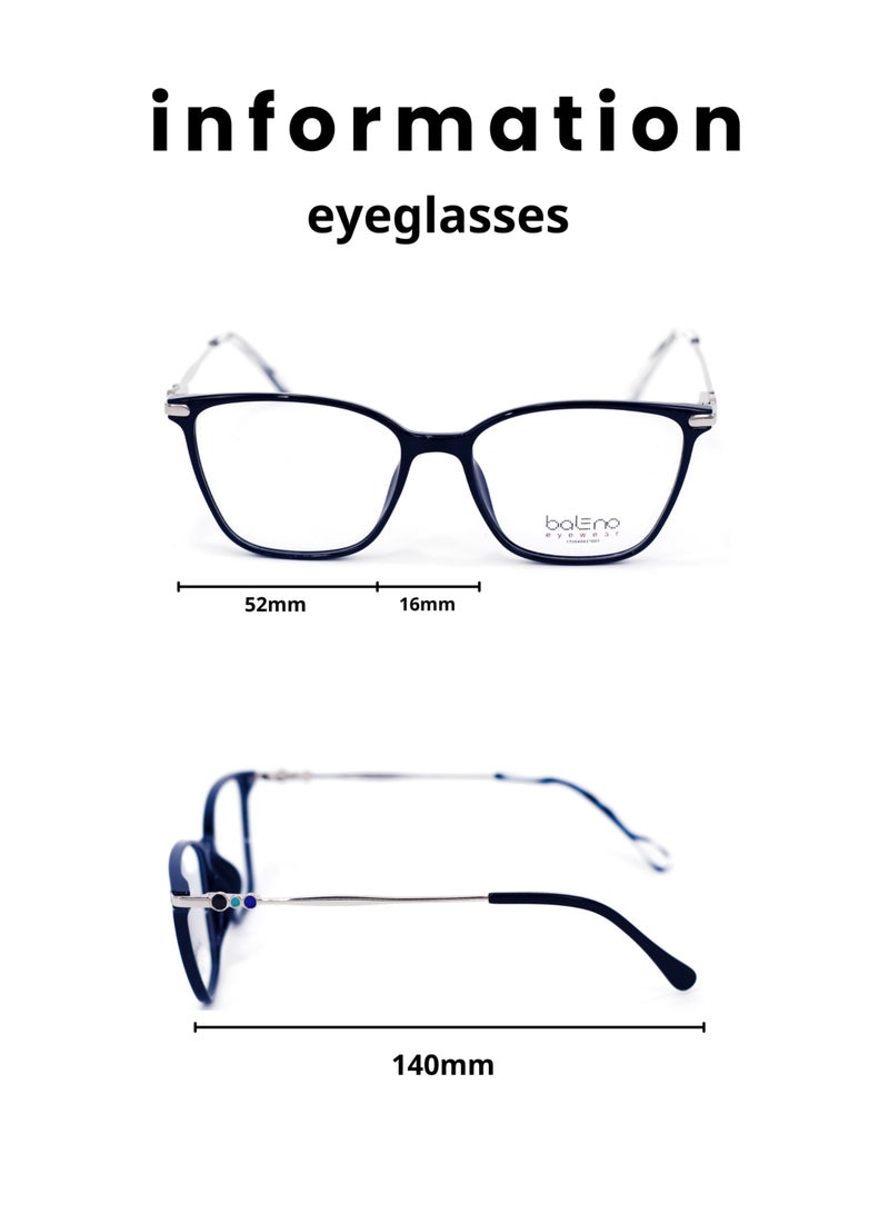 Baleno WAYFARER Frame Eyeglasses with High-Quality Anti-Reflective Lenses - Stylish & Durable Prescription Glasses - Image 1