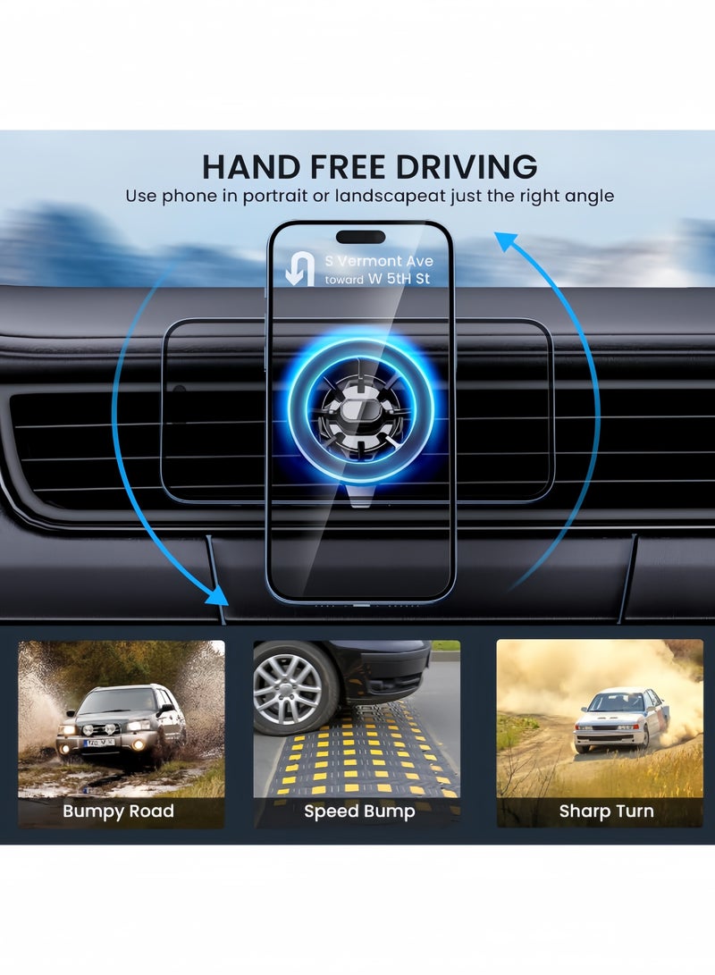 حامل هاتف يُركّب على فتحة تهوية السيارة، مناسب لهواتف سامسونج وآبل وأندرويد - Image 4