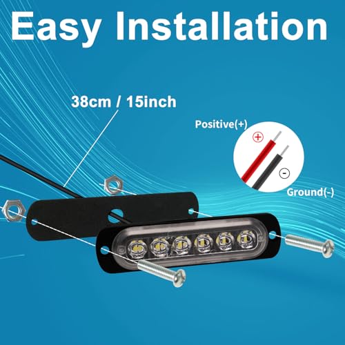 GZ5CG 12V 24V LED White Light Thin 6LEDs Waterproof for UTV Truck RV Dome, Step, Under Dash, Truck Bed, Trunk, Boat Interior, 1 Pc - Image 5