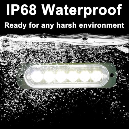 GZ5CG 12V 24V LED White Light Thin 6LEDs Waterproof for UTV Truck RV Dome, Step, Under Dash, Truck Bed, Trunk, Boat Interior, 1 Pc - Image 3