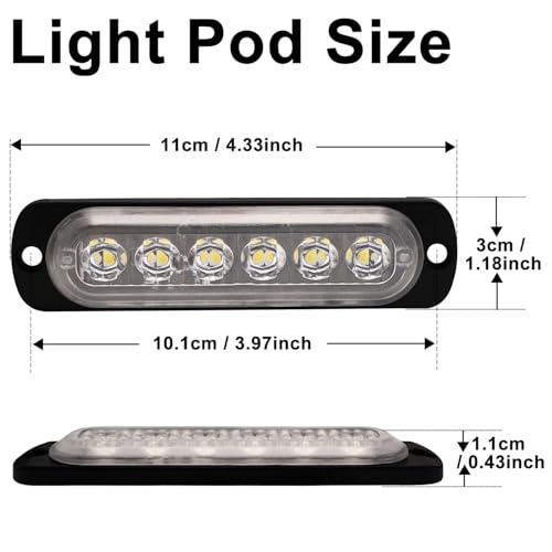 GZ5CG 12V 24V LED White Light Thin 6LEDs Waterproof for UTV Truck RV Dome, Step, Under Dash, Truck Bed, Trunk, Boat Interior, 1 Pc - Image 4
