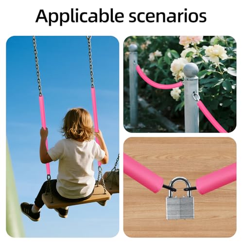 YUJIASH 2PCS Swing Chain CoverChain Covers for SwingsSuitable for Swing Accessories to Prevent Hand Injuries and Rust Stains Chain Sleeves are Suitable for Use in Gardens Terraces and PorchesHot Pink - Image 5