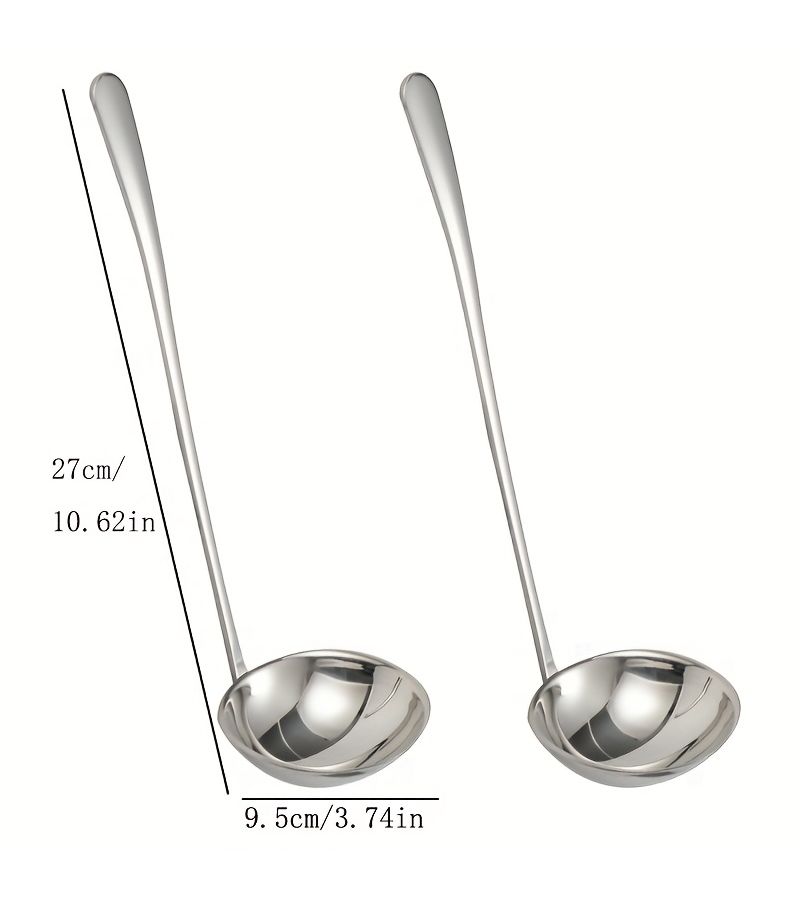 XL Extra Large Silver Soup Spoon 2 Pack Stainless Steel Multi-Purpose Spoons for Home Restaurant and Hotel - Image 3
