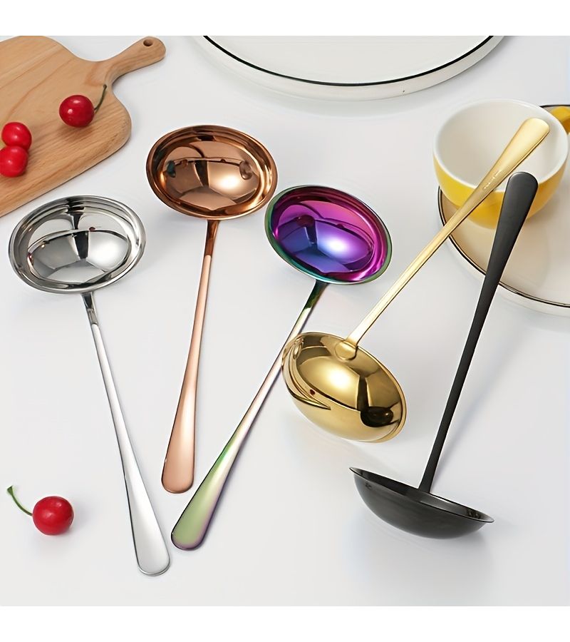 XL Extra Large Silver Soup Spoon 2 Pack Stainless Steel Multi-Purpose Spoons for Home Restaurant and Hotel - Image 1