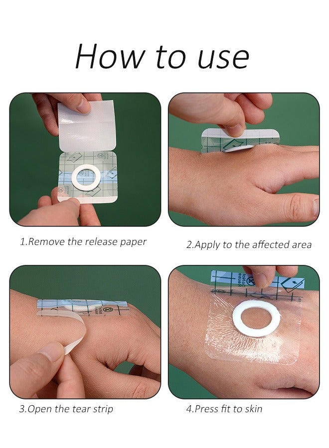 Aikenn Hollow patch fixed patch breathable tape, transparent film dressing, PU film waterproof sticker, second layer of skin healing protection bandage elastic antibacterial wound tape transparent care tape for cuts, scratches and various wounds waterproof care (10*10cm)  - Image 3