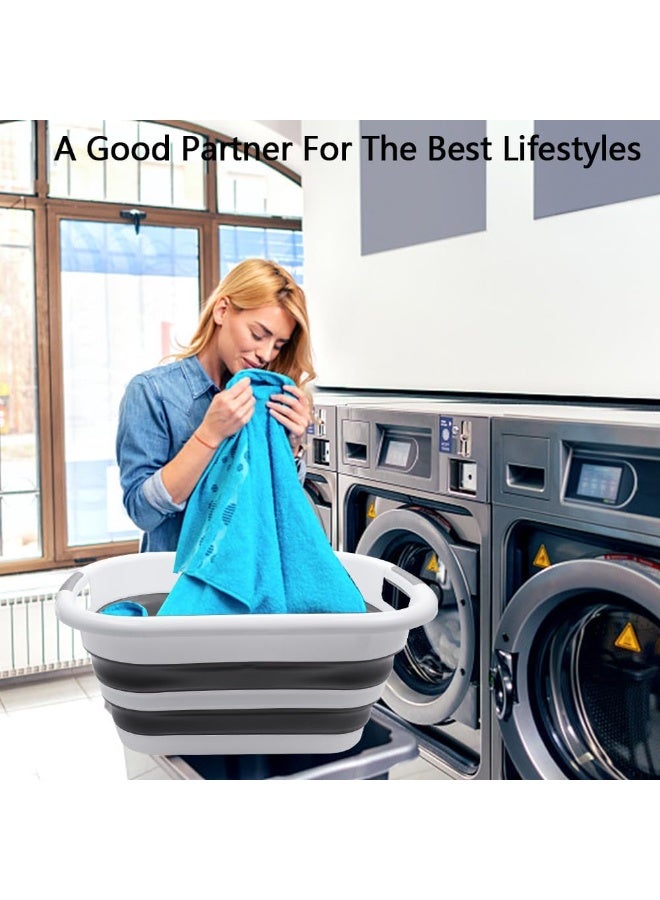 Large 38L collapsible laundry basket, foldable and space-saving, storage container for bathtub, laundry basin, sorting clothes and other uses (multi-color) - Image 2
