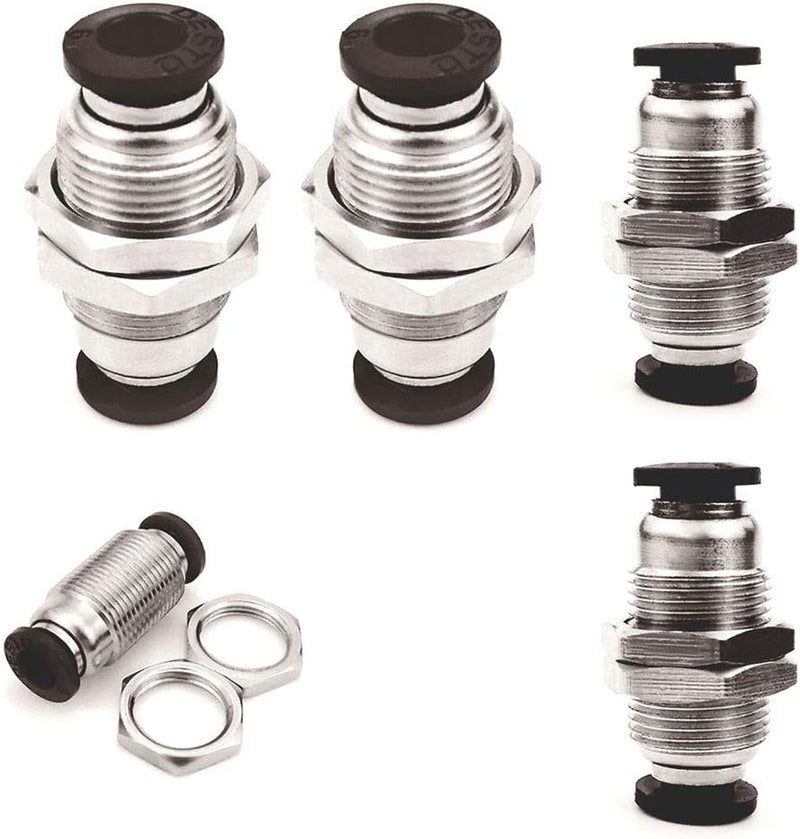 beduan Pneumatic Plastic Bulkhead Union Fitting 3/8 inch Tube OD x 3/8 inch Tube OD Push to Connect Air Fitting (Pack of 5) - Image 1