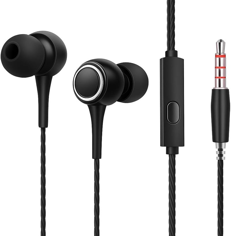 Fitto K28 Black Wired in-Earphone Stereophonic Sound With Mic, Built-in Microphone, Bass, 3.5mm Jack, Suitable For All Mobile Phones, Android & Mac Mobiles, Ear Phone, Music - Image 1