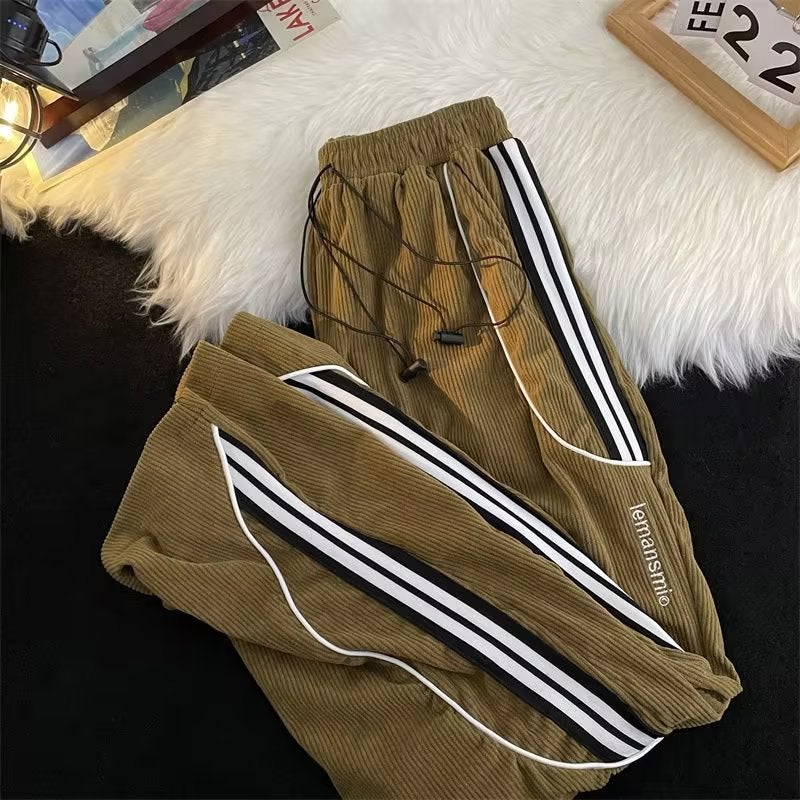High-Grade Sense Vintage Side Stripe Sports Casual Pants Boys Summer Fashion All-Match Wide-Leg Pants Ins - Image 2