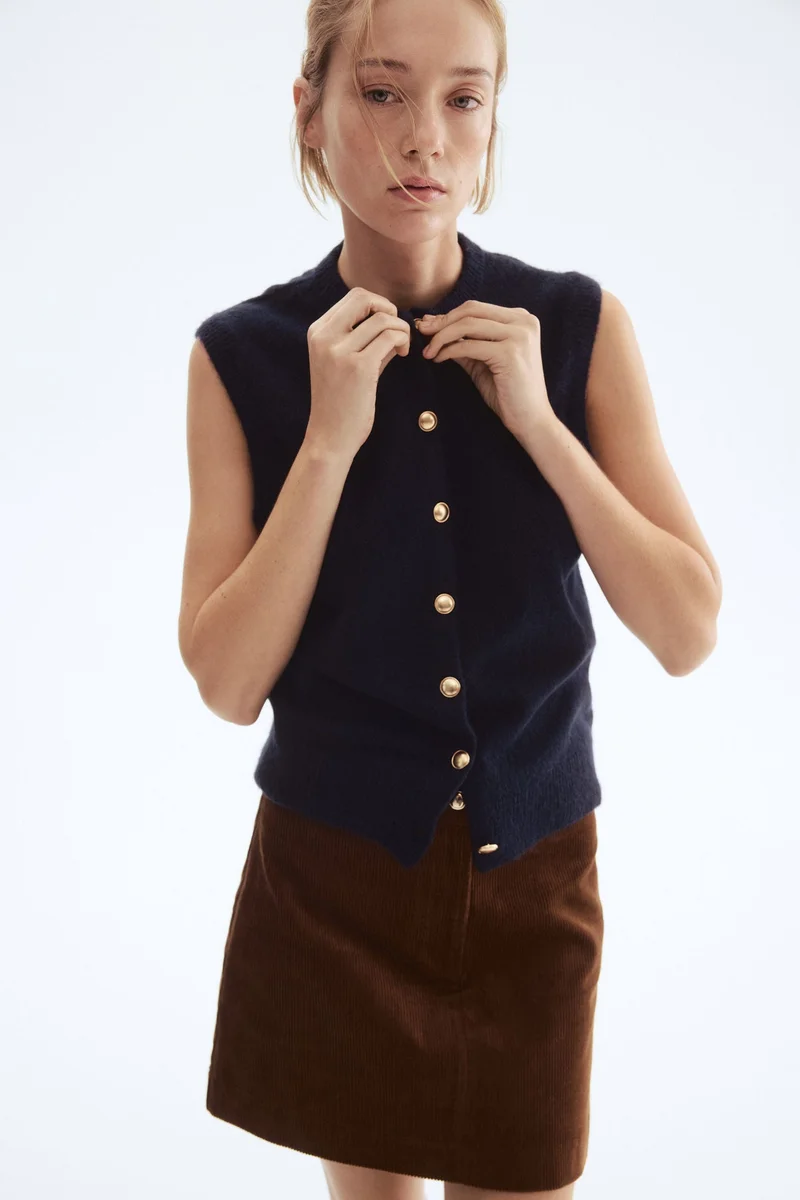 اتش اند ام صدرية بدلة محبوكة بتصميم ناعم