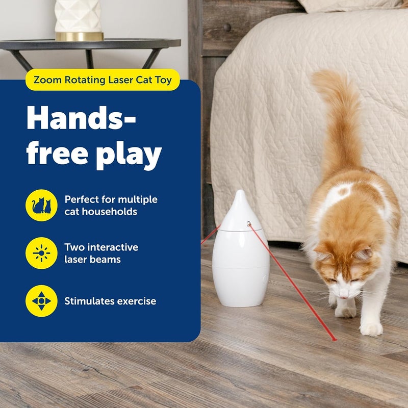 Zoom Laser Cat Toy - Interactive Pet Supplies - Indoor - Relieves Anxiety & Boredom - Multiple Lasers Perfect for Multi-Cat Households - Hands-Free Play - Auto Shutoff Prevents Overstimulation - Image 2