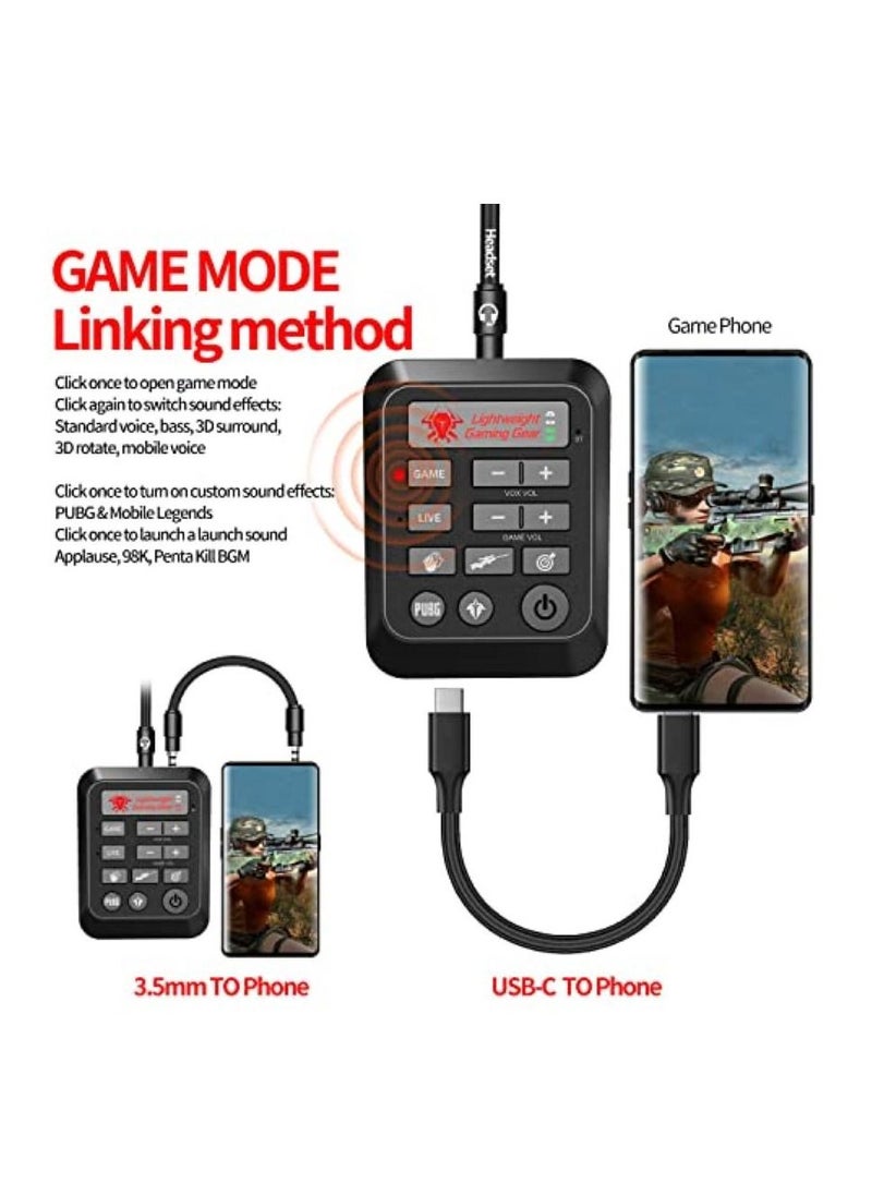 Plextone - Plextone GS6 Game Live Dual Mode Sound Card Mixer Streaming with 3.5mm Interface, USB-C Interface Game Sound Card Digital Vox Modification For PC/Laptop/Mobile Phones. - Image 1