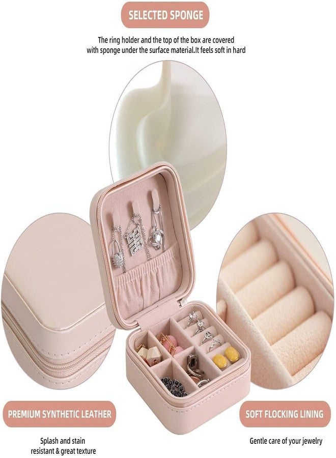 Ncry Jewellery Organiser PU Leather Zipper Portable Storage Box Case with Dividers Mini Jewellery Organizer Box for Women Travel Ring, Pendant, Earring, Necklace Storage Case (1ps/Multicolour) - Image 5