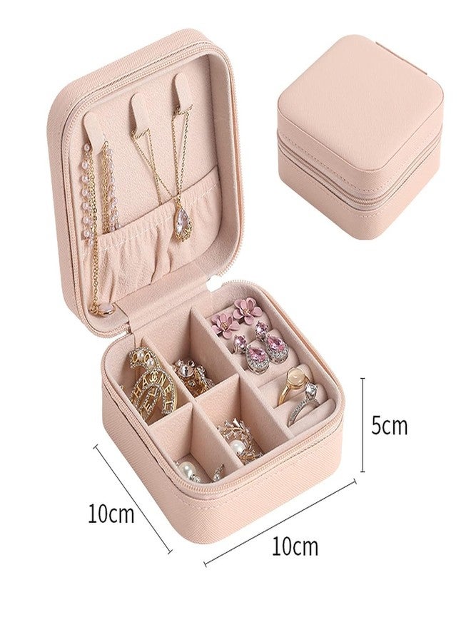 Ncry Jewellery Organiser PU Leather Zipper Portable Storage Box Case with Dividers Mini Jewellery Organizer Box for Women Travel Ring, Pendant, Earring, Necklace Storage Case (1ps/Multicolour) - Image 2