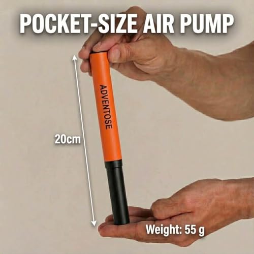 ADVENTOSE Professional Ball Pump with Needle – High-Velocity Air Filling Pump for Ball, Football Pump, Basketball Pump & Volleyball Pump - Portable Hand Pumper Ball Inflator (Orange/Black) - Image 3