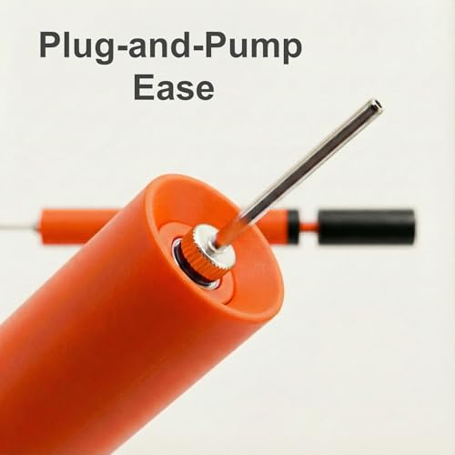 ADVENTOSE Professional Ball Pump with Needle – High-Velocity Air Filling Pump for Ball, Football Pump, Basketball Pump & Volleyball Pump - Portable Hand Pumper Ball Inflator (Orange/Black) - Image 4