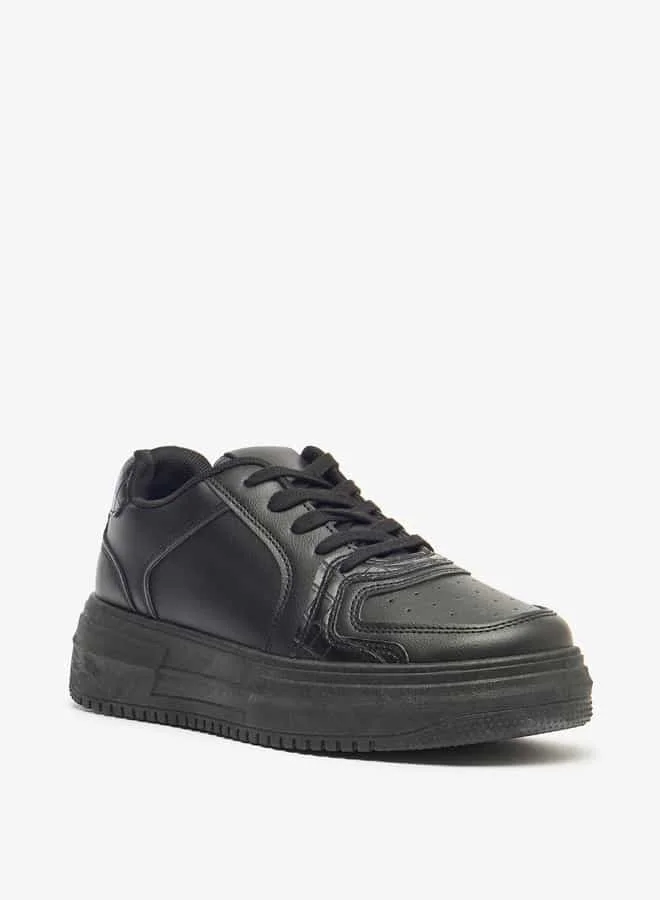 Flora Bella By Shoexpress Women Solid Lace-Up Low Ankle Sneakers