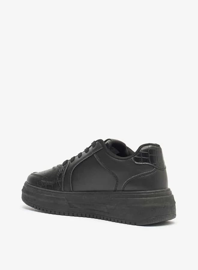 Flora Bella By Shoexpress Women Solid Lace-Up Low Ankle Sneakers