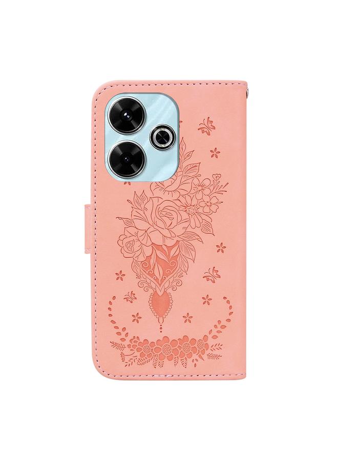 S-TOP Case For Redmi 13 4G Butterfly Rose Embossed Leather Phone Case - Image 3