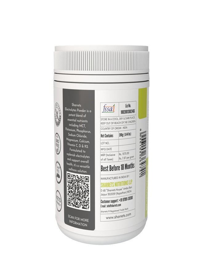 Sharrets Electrolytes Powder - MCTs with Potassium, Phosphorus, Sodium, Chloride, Magnesium, Calcium, Vitamin C, D & K2 (Combo of Unflavor & Orange Flavor) 200g Each - Image 5