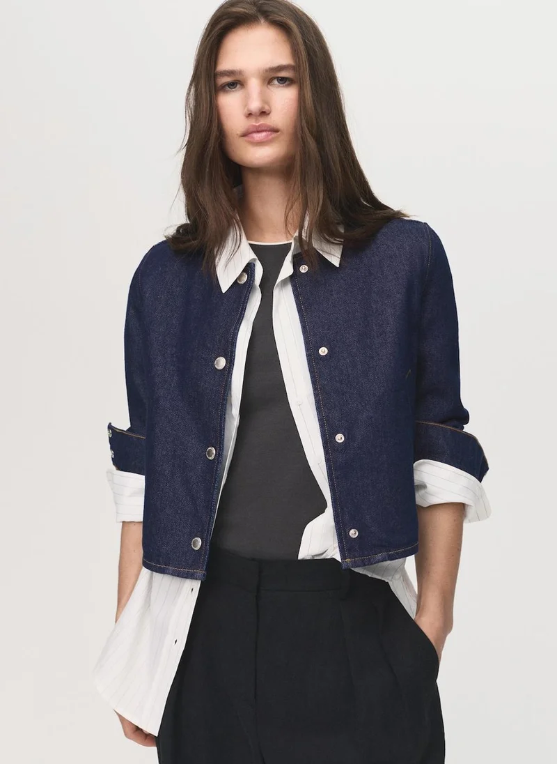 MANGO Denim crop jacket