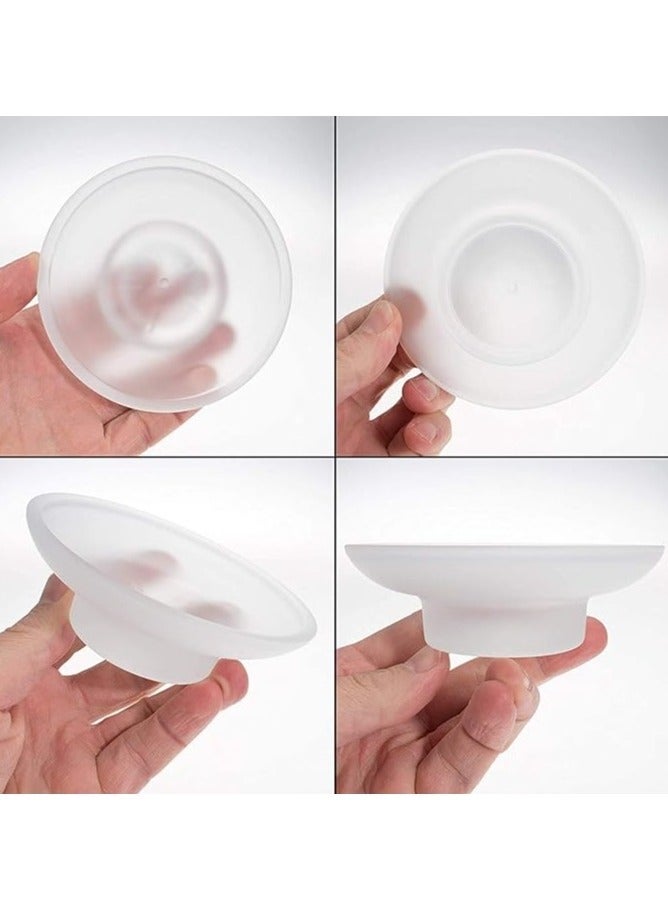 2 Pack Glass Soap Dish, Round Design, Keeps Soap Dry and Hygienic, Easy Clean Bathroom Accessory  - Image 2