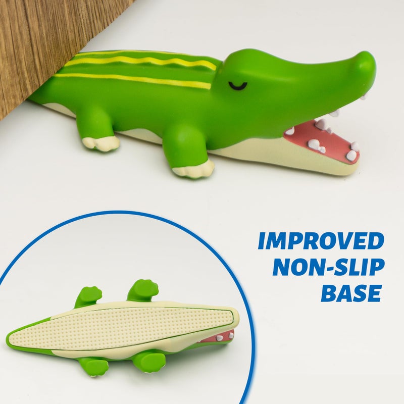 Dormercy 3Pcs Cute Door Stopper, Cartoon Shark Crocodile Whale Animal Door Stop, Decorative Door Wedge for Home and Office Floor(Patented) - Image 3