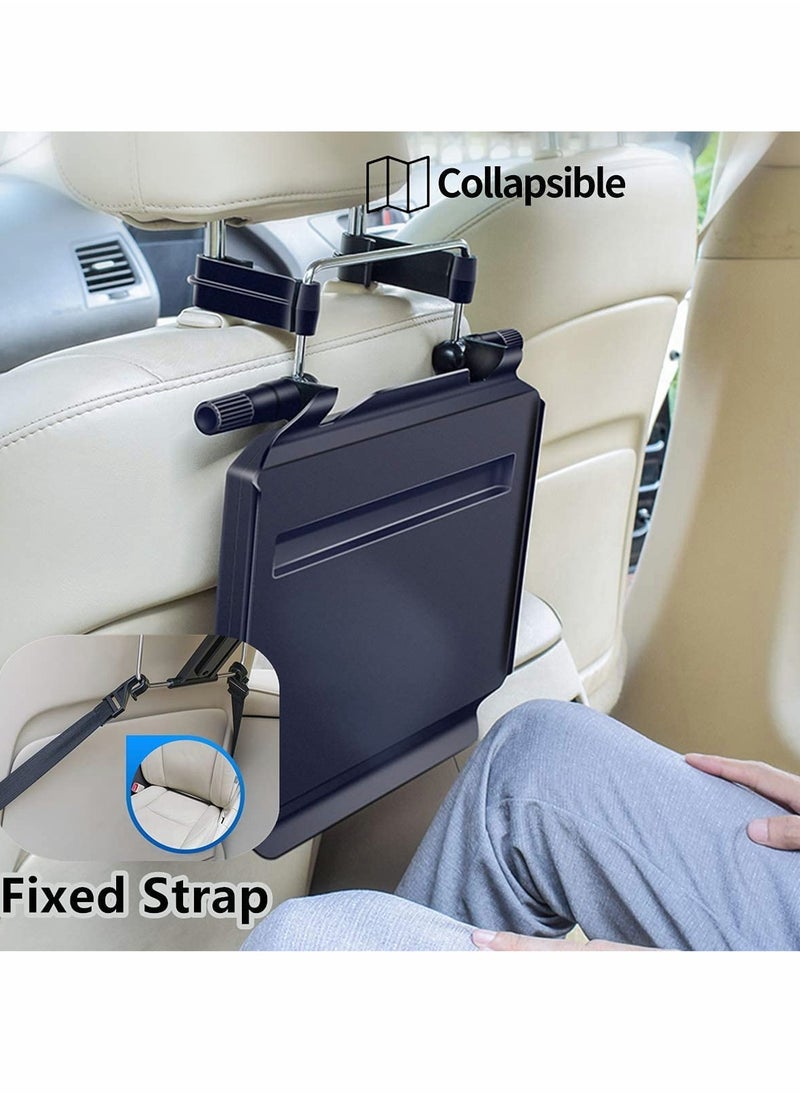SYOSI Car Steering Wheel Tray/Back Seat Headrest Tray 2 in 1 for Eating Food Drink and Writing Laptop Work, Black Car Desk  - Image 5