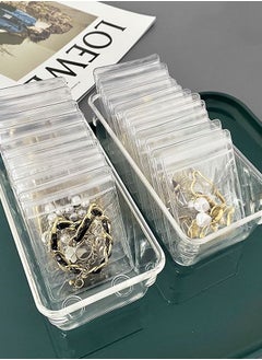 HomarKet 100 Pack Clear Jewelry Bags Clear Zipper Plastic Bag Self Seal PVC Rings Earrings Packing Pouch Storage Bags for Holding Jewelries (3 x 4 Inch(7x10cm))  - Image 1