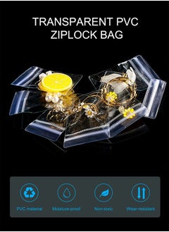 HomarKet 100 Pack Clear Jewelry Bags Clear Zipper Plastic Bag Self Seal PVC Rings Earrings Packing Pouch Storage Bags for Holding Jewelries (3 x 4 Inch(7x10cm))  - Image 3