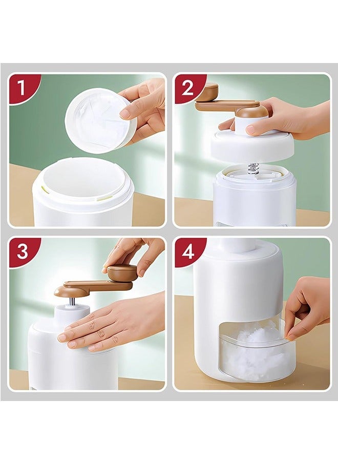 Snow Cone Machine Manual, Shaved Ice Maker Machine for Home, Ice Shaver Hand Crank, Slushy Maker Machine, Ice Crusher for Snow Cones, Ideal for Outdoor Picnics, Portable