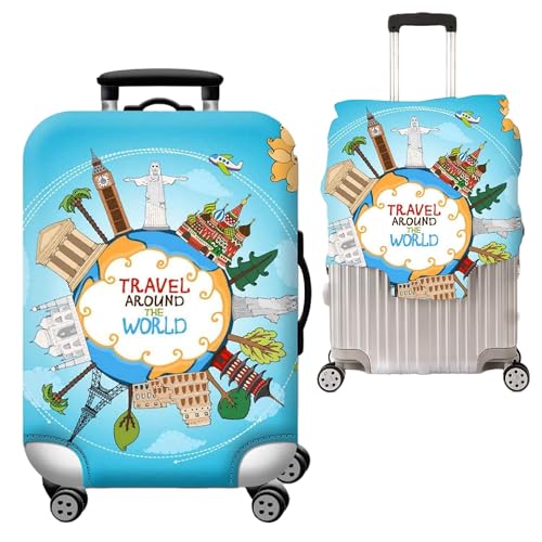 Handcuffs Luggage Cover Trolley Travel Covers, Washable Dust Proof Anti-Scratch Suitcase Protector (Multicolor, M (23"-26")) - Image 1