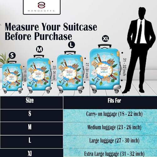 Handcuffs Luggage Cover Trolley Travel Covers, Washable Dust Proof Anti-Scratch Suitcase Protector (Multicolor, M (23"-26")) - Image 3