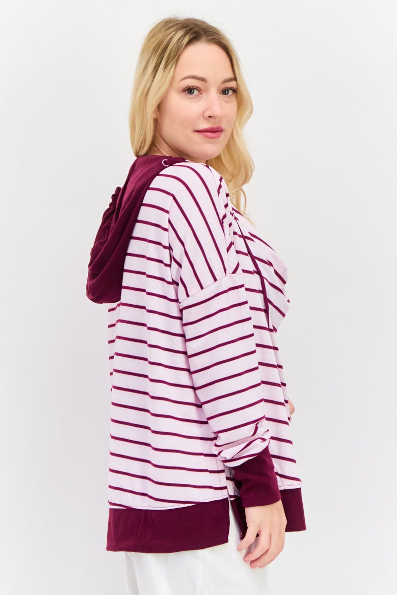 Jones New York Women Sportswear Fit Long Sleeve Walking Sweatshirts, Pink  - Image 2