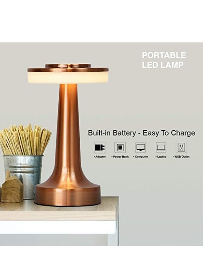 Padom Portable LED Table Lamp with Touch Sensor, 3-Levels Brightness, Rechargeable Battery Up to 48 Hours Usage, Night Light for Kids Nursery, Nightstand Lamp, Bedside Lamp