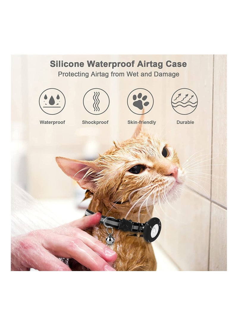 Airtag Cat Android Apple IOS Collar finder Breakaway GPS tracker for Dogs Cats, dog pet Reflective Kitten Collar tracking locator with smart Air Tag Holder and Bell - Image 4