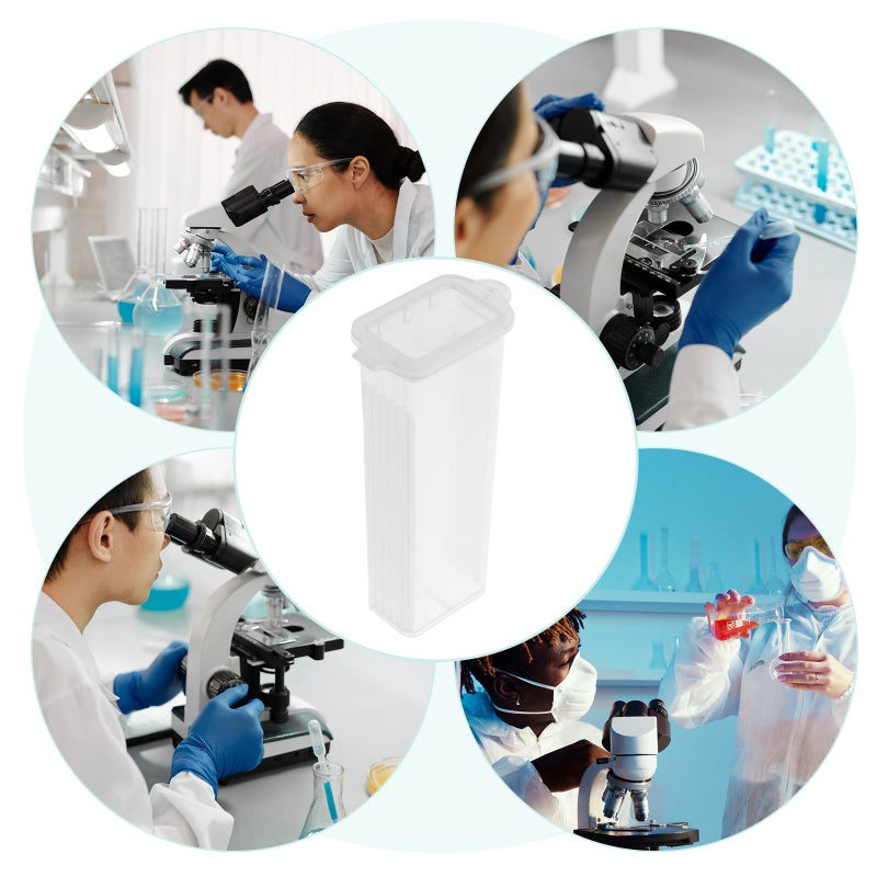 50pcs Slide Staining Jar: 5-Slot High Transparency Staining Jar - Narrow Laboratory Slide Holder For Efficient Sample Processing - Image 2