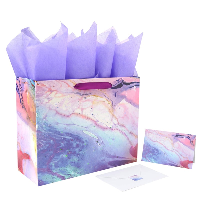 wishinside 13" Large Purple Gift Bag for Celebrating Birthdays,Weddings,Anniversaries,Mother's Day - Image 1