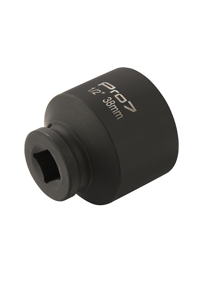 LAWAZIM Pro7 1/2inch Drive Shallow Impact Socket - CR-MO 6 Point Metric Size 38mm - Hex Shallow Socket for Tight Spaces for Ratchets & Torque Electric Wrenches - Ideal for Wheel, Axle & Suspension Use - Image 2