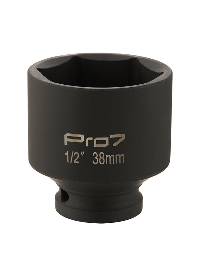LAWAZIM Pro7 1/2inch Drive Shallow Impact Socket - CR-MO 6 Point Metric Size 38mm - Hex Shallow Socket for Tight Spaces for Ratchets & Torque Electric Wrenches - Ideal for Wheel, Axle & Suspension Use - Image 3