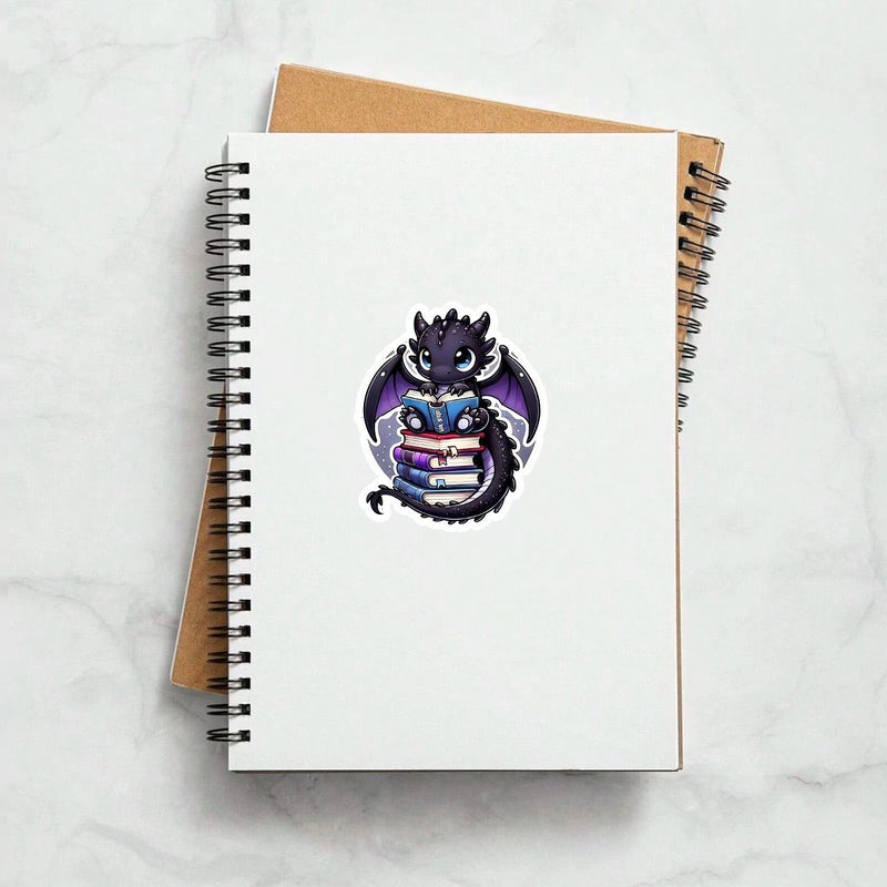 Multicolor 3 Inch Black Dragon PVC Sticker Kawaii Fantasy Decal Laptop Water Bottle Luggage Book Lover Decor - Image 3