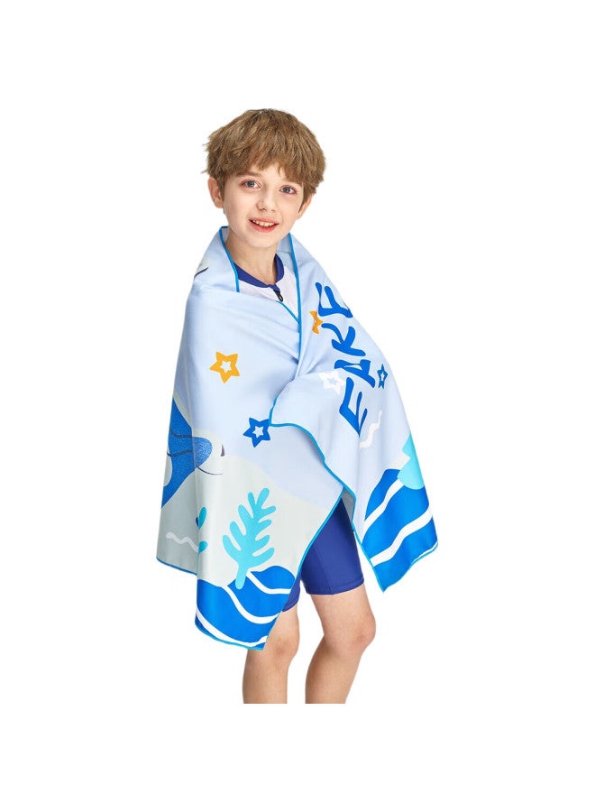 ERKE Children'S Quick-Drying Bath Towel, Cute Printed Baby Swimming Beach Hot Spring Absorbent Towel, Quick-Drying Towel - Image 1