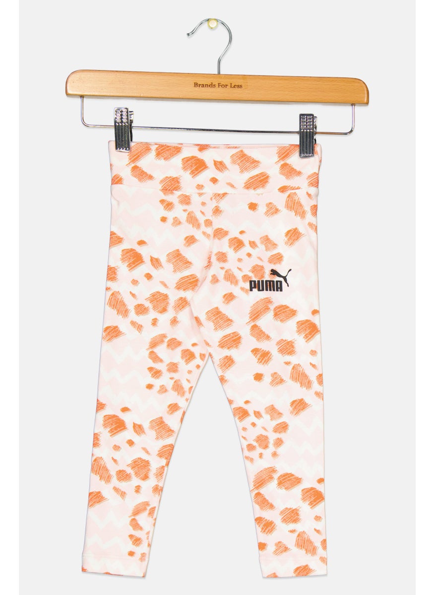 PUMA Toddlers Girl Brand Logo Legging, Pink Combo  - Image 1