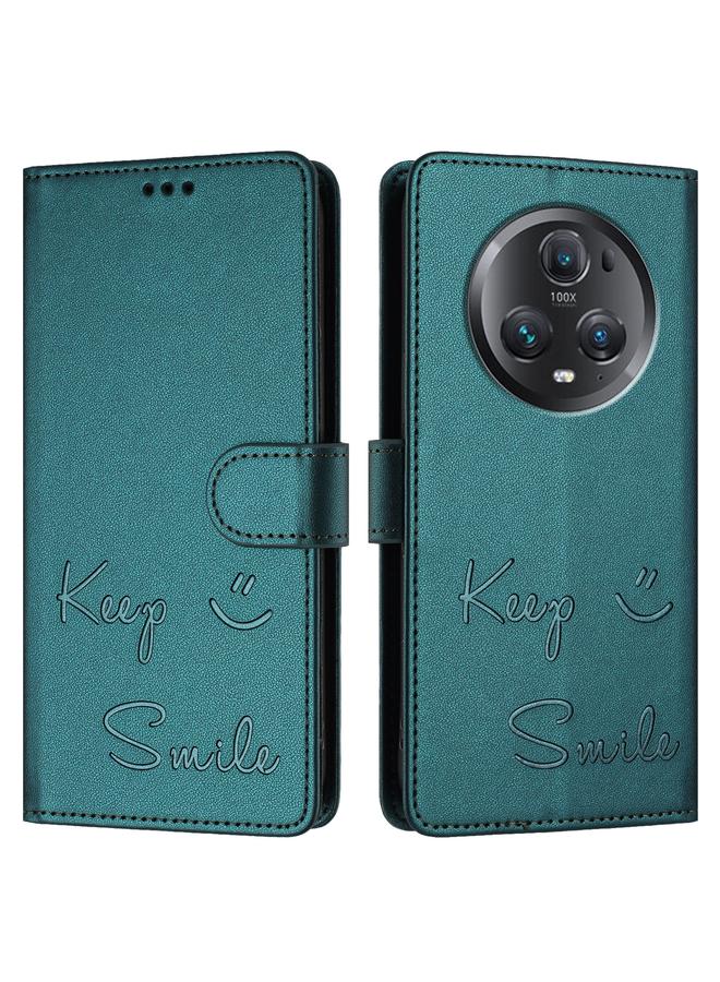 اس-توب جراب هاتف Honor Magic5 Pro من الجلد بنقش ابتسامة بتقنية RFID - Image 3