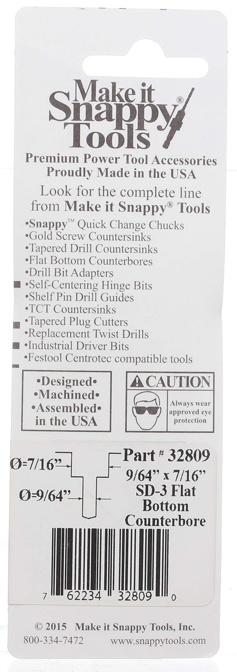 Make It Snappy Tools 9/64 Inch X 7/16 Inch 3-Flute Flat Bottom Counterbore With Tin Coated Twist Drill #32809 - Image 3