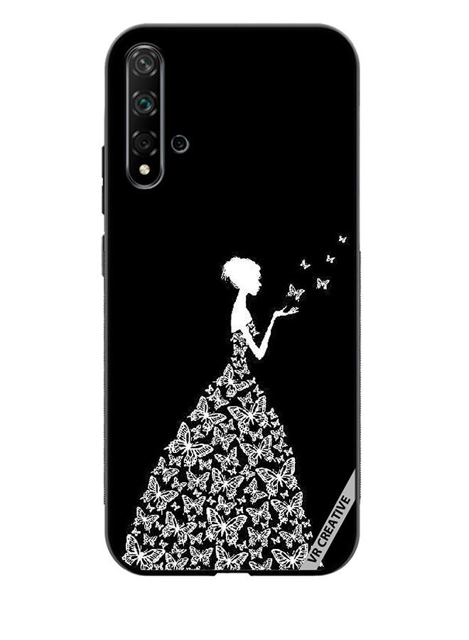 VR CREATIVE Protective Case Cover For Huawei Nova 5T Girl In Butterfly Dress Design Multicolour  - Image 1