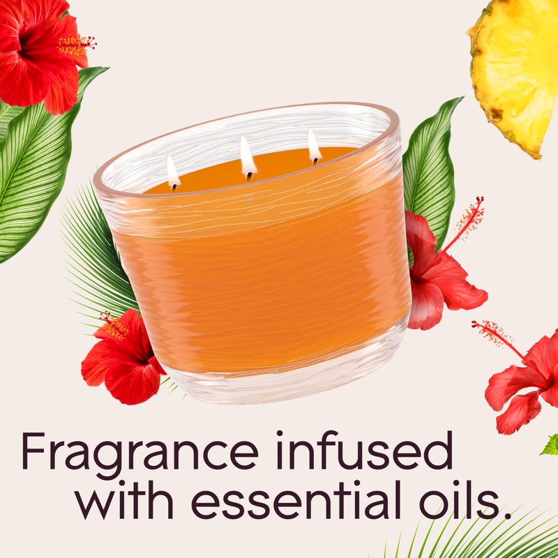 Glade Hawaiian Breeze, Fragrance Candle Infused with Essential Oils, Air Freshener Candle, 3-Wick Candle, 6.8 Oz, 3 Count - Image 3