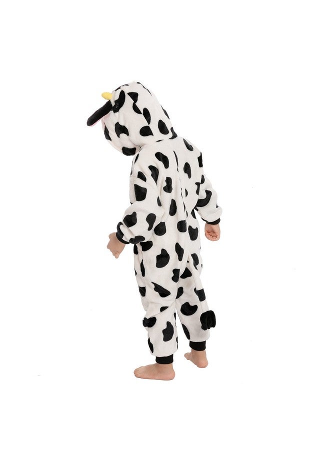Spooktacular Creations Spooktacular Creations Halloween Baby Cow Costume, Toddler Unisex Cow Pajama Jumpsuit, Hooded Romper Plush for Toddler Animal Pajamas Dress Up  - Image 4
